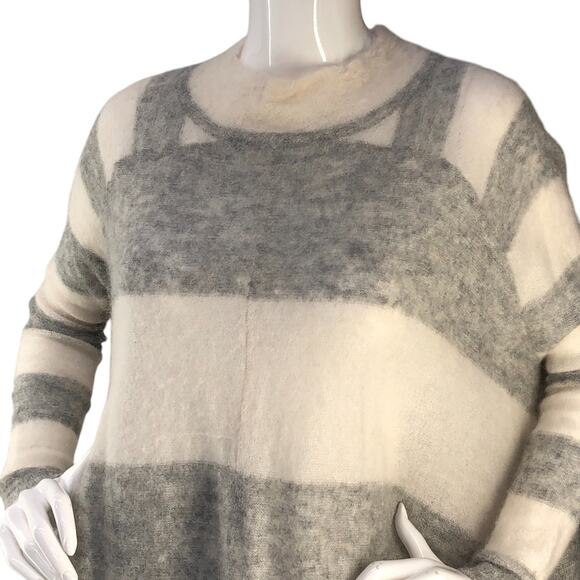 Free People Womens Size XS/S Poncho Lafayette Stripe Alpaca Blend Sweater - Picture 2 of 15